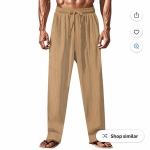 Men's Lightweight Drawstring Pants - Tan